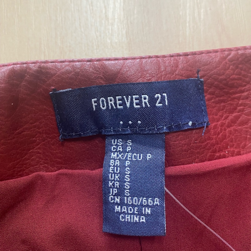Forever 21 red leather skirt
